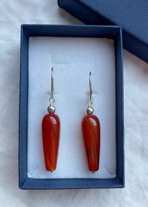 Kolczyki podłużny karneol