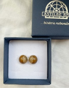 Kolczyki wkrętki jaspis krajobrazowy 10 mm     