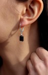 Kolczyki czarny turmalin surowe