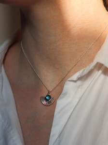 Naszyjnik Słońce  labradoryt srebro pozłacane lub klasyczne