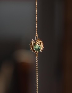 Bransoletka Słońce szmaragd  srebro klasyczne lub pozłacane