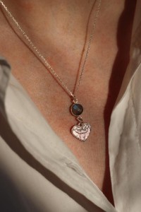 Naszyjnik Serce labradoryt srebro pozłacane lub klasyczne  