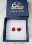 Kolczyki wkrętki jaspis czerwony 8 mm   