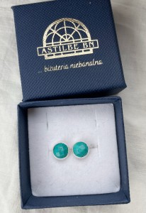 Kolczyki wkrętki turkus fasetowany  8 mm    