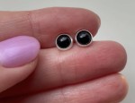 Kolczyki wkrętki czarny turmalin 6 mm  