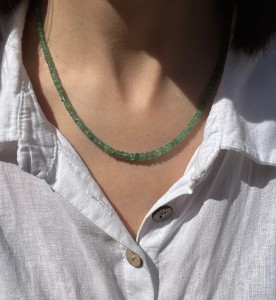 Naszyjnik szmaragd fasetowany