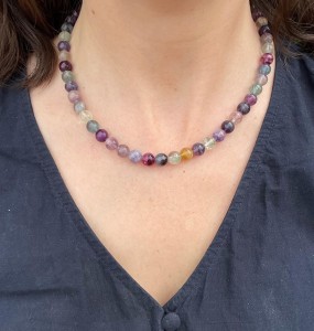 Naszyjnik klasyczny fluoryt większy