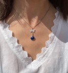 Naszyjnik lapis lazuli i ważka srebro klasyczne