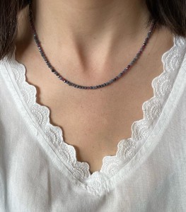 Naszyjnik klasyczny z rubinów i szafirów