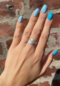 Pierścionek srebro Liście Paproci