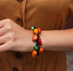 Bransoletka Sieć Exclusive koral kolorowy