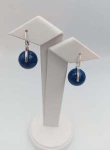 Kolczyki Carmen agat niebieski większe