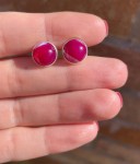 Kolczyki wkrętki agat purpurowy 10mm  