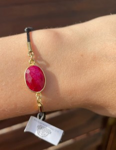 Bransoletka rubin fasetowany   