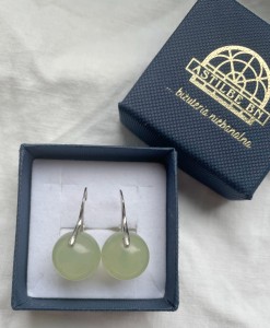 Kolczyki Carmen zielony jadeit  kulka