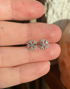 Kolczyki  Śnieżynki srebro klasyczne  