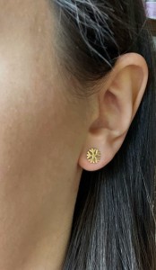 Kolczyki  Śnieżynki srebro złocone