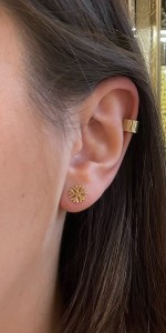 Nausznica srebro złocone