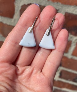 Kolczyki agat dendrytowy płaskie     