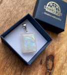 Wisior kamień księżycowy fasetowany prostokąt 