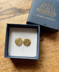 Kolczyki wkrętki blaszki 12mm srebro pozłacane 