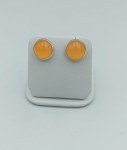 Kolczyki wkrętki z pomarańczowego jadeitu 10mm  