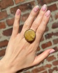 Pierścionek żółty bursztyn  