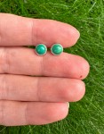 Kolczyki wkrętki malachit 6 mm   