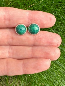 Kolczyki wkrętki chryzokola 10 mm     