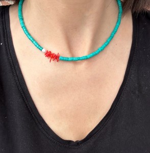 Naszyjnik Ariel turkus Koral perła 