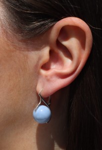 Kolczyki Carmen chalcedon błękitny