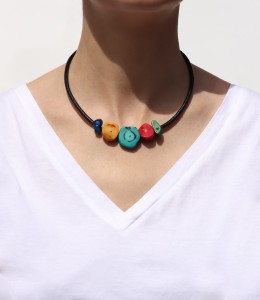 Naszyjnik Koralowe Plastry kolorowy 