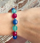 Bransoletka Candy kolorowe agaty i drobne turkusy