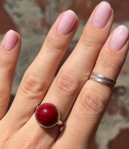 Pierścionek srebro Linie