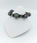 Bransoleta pleciona agat tytanowy kolorowy