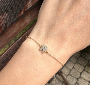 Bransoleta literka R złocona  