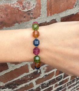 Bransoletka Candy kolorowe jadeity  i drobne piryty