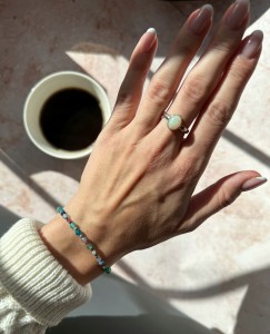 Pierścionek opal  owal 