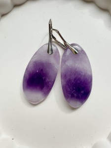 Kolczyki ametyst płaskie
