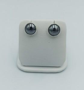 Kolczyki wkrętki hematyt 8 mm   