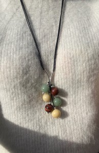 Naszyjnik Grono bawole oko, awenturyn i jadeit 