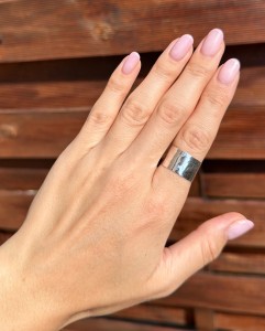 Pierścionek srebrna obrączka z regulacją 