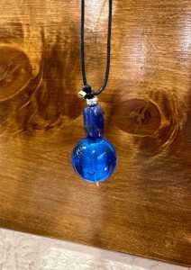 Naszyjnik Frezja lapis lazuli i niebieskie szkło weneckie  