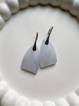 Kolczyki chalcedon błękitny  płaskie       