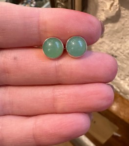 Kolczyki wkrętki awenturyn 8 mm  