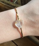 Bransoletka Serce kwarc z rutylem fasetowany