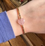 Bransoletka Serce kwarc truskawkowy fasetowany 