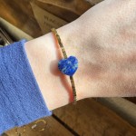 Bransoletka Serce lapis lazuli fasetowany 