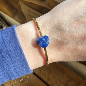 Bransoletka Serce lapis lazuli fasetowany 
