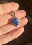 Wisior  Serce lapis lazuli fasetowane srebro złocone albo klasyczne